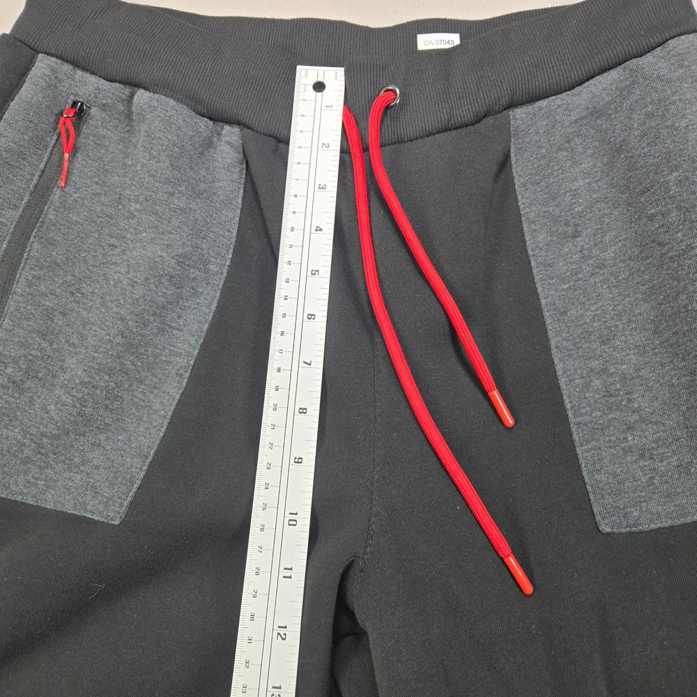 Tapout Athletic Sweat Shorts Colorblock Zipper Pockets Black Grey Mens Large L - Picture 11 of 11